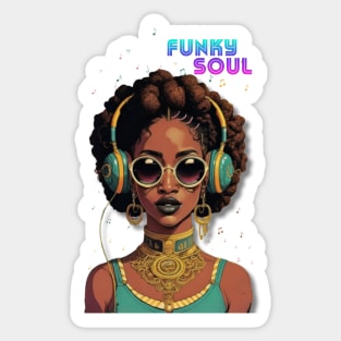 Funky Soul: Vivid Urban Skater Sticker